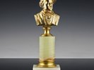 Richard Wagner Büste um 1900 vergoldet Onyx Sockel Komponist Musik