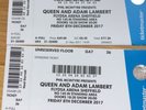 Queen Adam Lambert Tickets x 2 Standing Friday 8th December Sheffield Arena