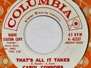 CAROL CONNORS That’s All It Takes COLUMBIA 45 mod popcorn NM ’62 orig. 7” mp3