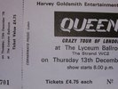 QUEEN CRAZY TOUR OF LONDON 3 X BOOK OF TICKETS DECEMBER 1979 LYCEUM ALLY PALLY