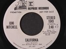 JONI MITCHELL: California / Mono 45 (dj, scuffed disc plays well) Rock & Pop