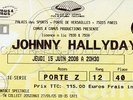 JOHNNY HALLYDAY TICKET DE CONCERT ORIGINAL VINTAGE PALAIS DES SPORTS 15 6 2006