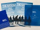 THE NATIONAL - DAY I DIE BLUE FLEXI RECORD + SLEEP WELL BEAST PROMO STICKER