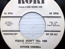 RITCHIE CORDELL white doowop 45 vg+ RORI promo PLEASE DON'T TELL HER   ws728