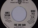 JAMES TAYLOR: Fire and Rain USA WB DJ PROMO Rock Classic 45 NM- HEAR