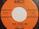 Original Bobby Lane, You Shake Me 45 rpm record, teen rocker