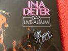 N055 - Ina Deter - Das Live Album - Original Autogramm   - 2 LP - gewaschen