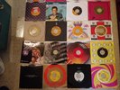 Bunch of 45 RPM Records with Case Elvis Beatles RCA Gold Apple Columbia Atlantic