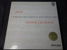 ARTHUR GRUMIAUX UNACCOMPANIED J.S. BACH 6 SONATAS & PARTITAS PHILIPS 3 LP BOX EX