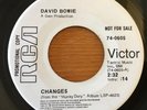 DAVID BOWIE Changes / Andy Warhol PROMO 45 Canada RCA 1974 Canadian white label