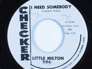 R&B Soul 45 LITTLE MILTON I Need Somebody CHECKER HEAR promo