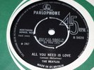 THE BEATLES ALL YOU NEED IS LOVE NO T.V. REF UK PARLOPHONE 1967 1 A 1 R SAMPERS