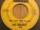 DEE EDWARDS funk soul 45 Why Can't There Be Love   GM