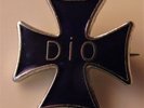 DIO VINTAGE CROSS SHAPED ENAMEL PIN BADGE FROM THE 1980s RONNIE JAMES DIO
