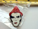 DAVID BOWIE - 2013 V&A EXCLUSIVE - ASHES TO ASHES ALADDIN SANE - RARE PIN BADGE