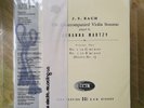 J.S.BACH Unaccompanied Violin Sonatas  Vol.1 JOHANNA MARTZY 33CX 1286 (ERC001)