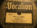 PRE WAR BLUES KANSAS JOE& MEMPHIS MINNIE Vocalion 1643 Beat it Right/Preacher V+