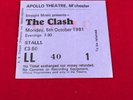 THE CLASH vintage concert ticket Manchester 1981 EXCELLENT CONDITION original