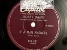 BOBBY DARIN - If a Man Answers/ A True True Love 78 RPM BRAZIL CAPITOL 1962