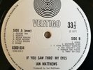 Ian Matthews LP If you saw thro my eyes UK Vertigo swirl 1st Press +++++