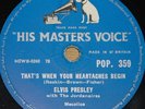 ELVIS PRESLEY   ALL SHOOK UP b/w THAT'S WHEN YOUR  HMV 78 RPM E EXCELLENT GRADE