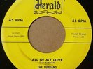 THE TURBANS doowop VG++ Herald 45 ALL OF MY LOVE / IT WAS A NITE LIKE THIS ws544