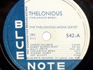 BLUE NOTE 542 Thelonious Monk Sextet THELONIOUS/SUBURBAN EYES Art Blakey 78 rpm