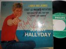 JOHNNY HALLYDAY autographe 45T l'idole des jeunes