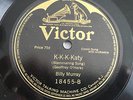78 rpm record Billy Murray KKK Katy VICTOR Victrola Disc 1920's Comedy Comic