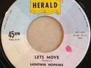 ORIGINAL Lightnin Hopkins, Let's Move / I'm Achin' 45, delta blues R&B RNB, 1959