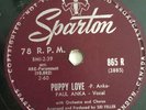 RARE DOO WOP 78 RPM RECORD - PAUL ANKA - SPARTON PUPPY LOVE - ADAM AND EVE #865