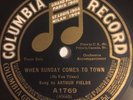 Arthur Fields-When Sunday Comes To Town/Darkies Serenade/Columbia A1769