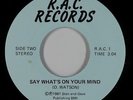 Modern Soul 45 - D. Watson - Say What's On Your Mind - R.A.C. - NM mp3