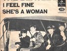 THE BEATLES 45 I FEEL FINE+PS DENMARK RARE PURPLE LABEL