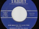 MONORAYS - Tammy 1005 - Five Minutes to Love You - 1959 DOO-WOP 45 VG+ (2nd)