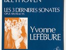 FY 051 LP YVONNE LEFEBURE BEETHOVEN 3 LAST PIANO SONATAS
