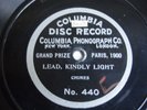 Early Columbia Disc Record No.440-Lead, Kindly Light-Chime One Sided 78 RPM 1902
