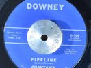 SURF 45 - CHANTAY'S - PIPELINE /MOVE IT Downey Guitar Instro VG++ HEAR