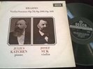 JOSEF SUK JULIUS KATCHEN BRAHMS VIOLIN SONATAS LP DECCA SXL 6321 UK WB ED3 (ED1)