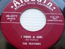 the FEATHERS doowop orig.VG+ Aladdin 45 STANDIN RIGHT THERE / I NEED A GIRL kz10