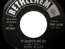 TONY ALLEN & The TWILIGHTERS 45 It Hurts Me So / Trakey-Doo 1962 Doo Wop WS1446