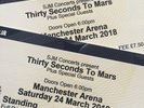 2x 30 Seconds To Mars Tickets in Manchester 24th March - STANDING