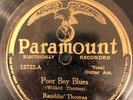 Paramount 12722 Ramblin' Thomas POOR BOY BLUES  78rpm 1929 Blues EE+  with crk