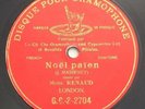 ? M. RENAUD - NOËL PAÏEN ? DISQUE VINYLE 78T MONO FACE GRAMOPHONE ?