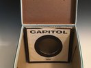 Nice lookin' Capitol Record Case for 45 rpm records w 3 Capitol sleeves holds 75