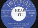 Fats Domino R&B 45 (Imperial 5262) Don't Leave Me This Way /Something's   VG++