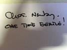 CHAS NEWBY SIGNED CARD THE BEATLES PAUL MCCARTNEY RINGO STARR VINYL LP QUARRYMEN