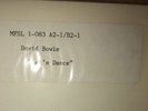 David Bowie- Let’s Dance   MFSL 1-083 A2-1/B2-1 Test Pressing