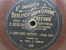 Canadian Improved Berliner 7-Inch Record 88 Coon Band Contest Vess Ossman Banjo