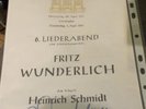 Fritz Wunderlich Reklame Einladung zum 6. Liederabend am 29. April 1965